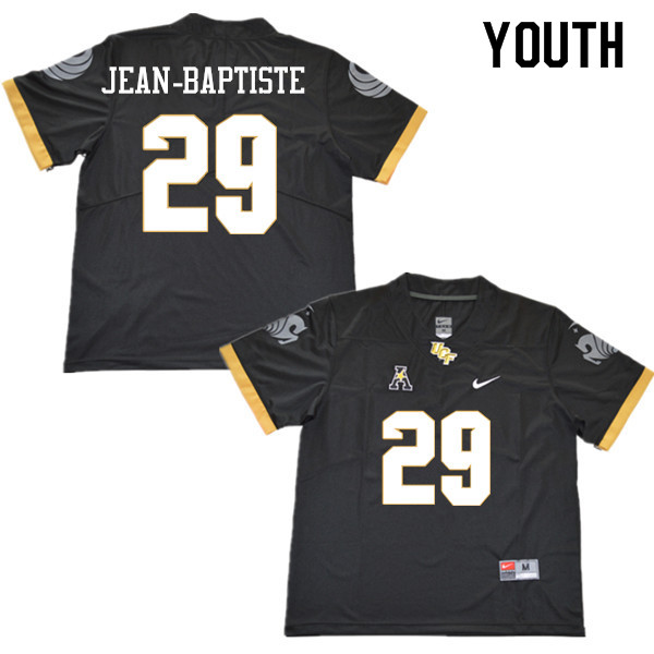 Youth #29 Jeremiah Jean-Baptiste UCF Knights College Football Jerseys Sale-Black - Click Image to Close